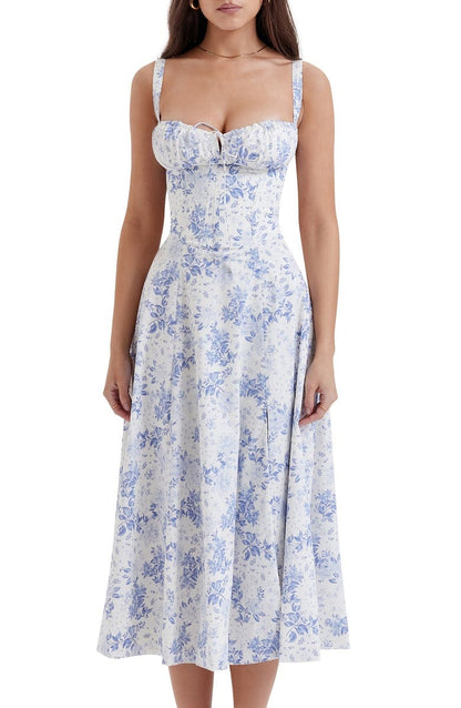Kwiatowa Sukienka Bustier Z Modelującą Talią | Kobiecy Krój I Styl