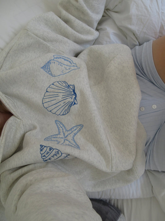 Bluza Damska Z Kapturem Z Nadrukiem Plażowym | Oversize