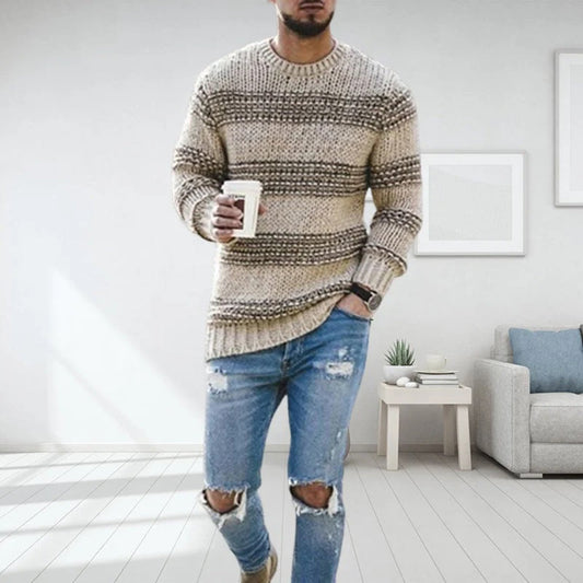 Stylowy Sweter Męski Letni W Norweski Wzór | Wygodna Casual Bluza