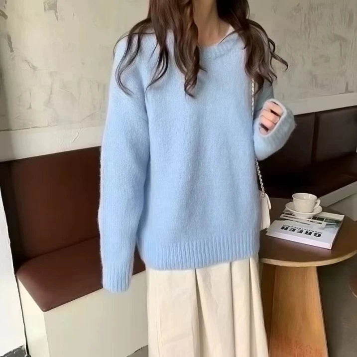 Damski Nowoczesny Oversize Sweter | Modny Długi Rękaw