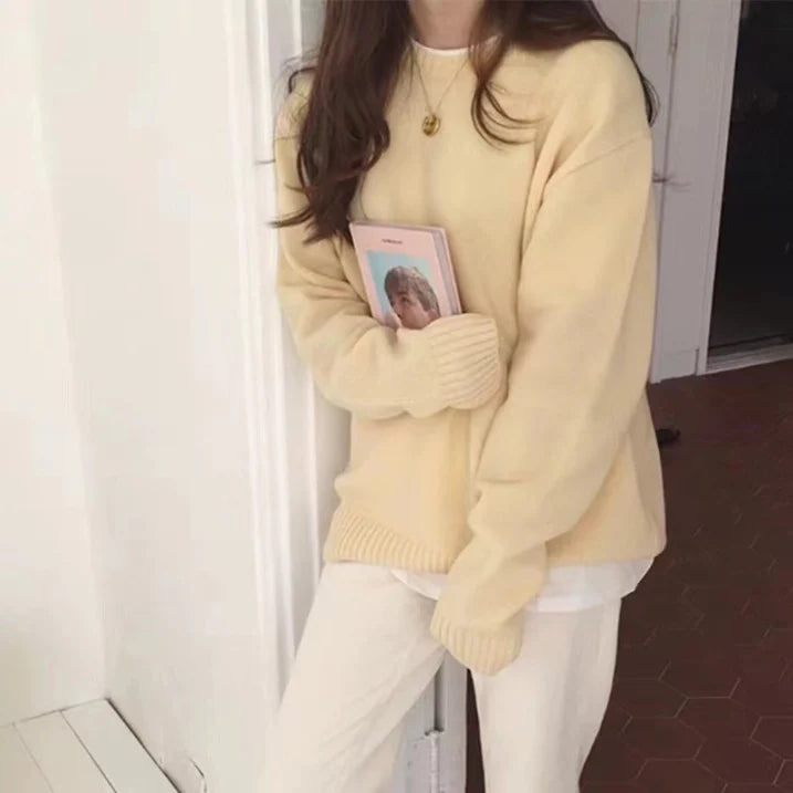 Damski Nowoczesny Oversize Sweter | Modny Długi Rękaw