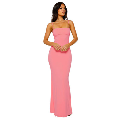 Sukienka Maxi Obcisła Dla Kobiet | Elegancka Z Odkrytymi Plecami