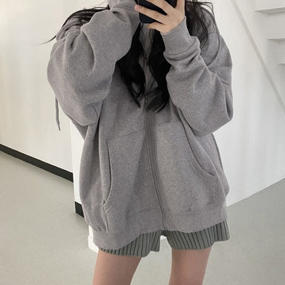 Bluza Damska Rozpinana Z Kapturem | Oversize