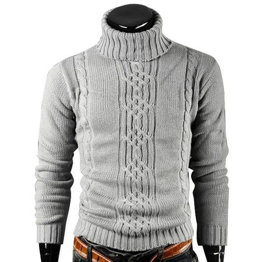 Sweter Z Wysokim Kołnierzem | Ciepły Warkoczowy Wzór Styl