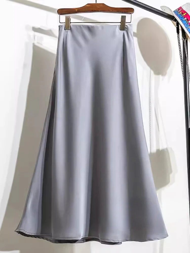 Elegancka Satynowa Spódnica Midi | Idealna Na Specjalne Okazje