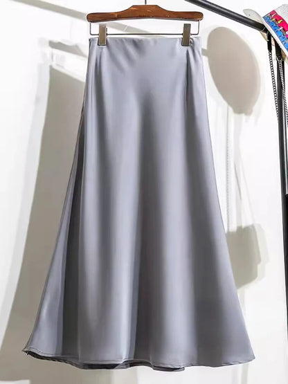 Elegancka Satynowa Spódnica Midi | Idealna Na Specjalne Okazje
