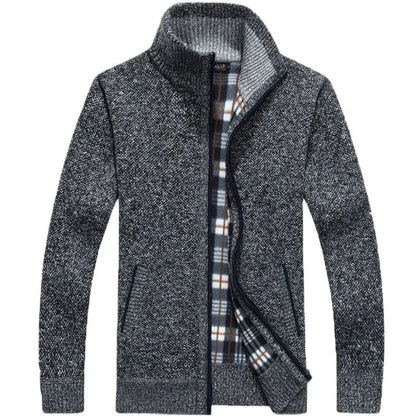 Sweter Z Zamkiem I Podszewką | Ciepły Sweter W Kratę Na Co Dzień