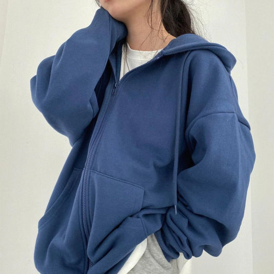 Bluza Damska Rozpinana Z Kapturem | Oversize