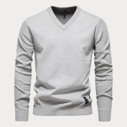 Męski Sweter Z Dekoltem V | Klasyczny