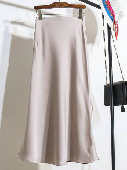 Elegancka Satynowa Spódnica Midi | Idealna Na Specjalne Okazje