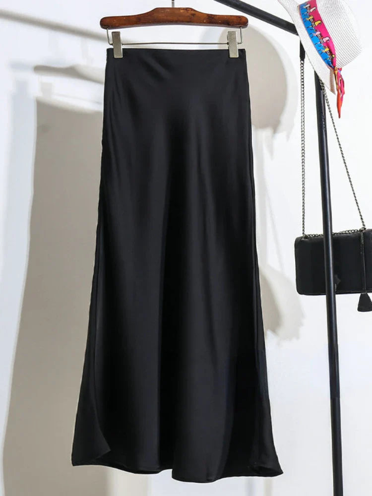Elegancka Satynowa Spódnica Midi | Idealna Na Specjalne Okazje