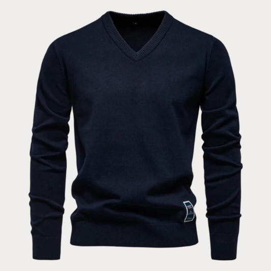 Męski Sweter Z Dekoltem V | Klasyczny