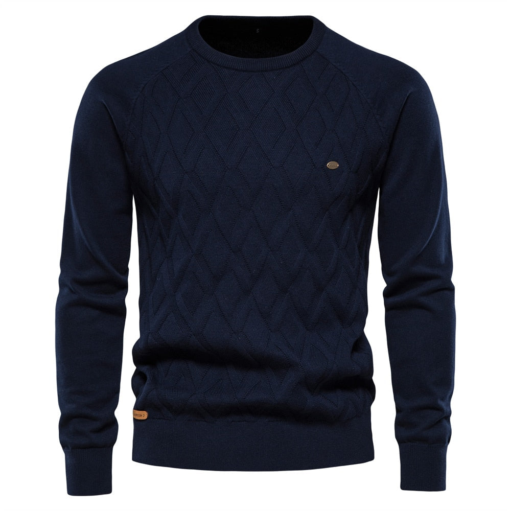 Sweter Męski Z Diamentowym Wzorem | Klasyczny Styl Na Jesień