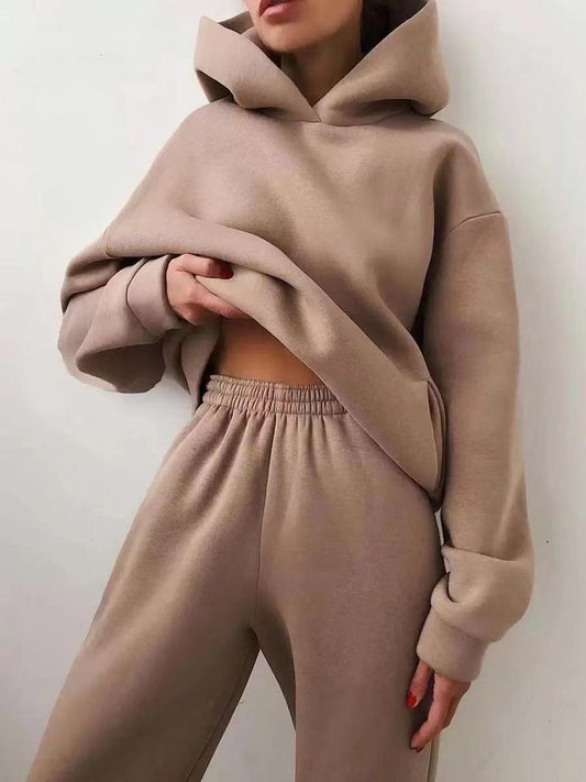 Damski Oversize Dres Dwuczęściowy | Komplet Z Kapturem