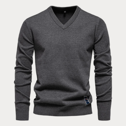 Męski Sweter Z Dekoltem V | Klasyczny