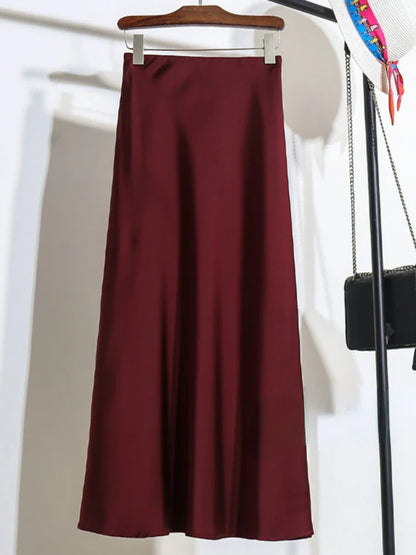 Elegancka Satynowa Spódnica Midi | Idealna Na Specjalne Okazje