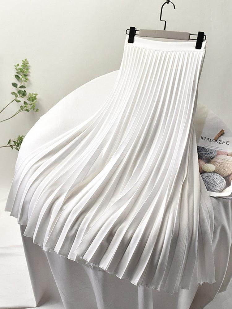 Damska Plisowana Spódnica Maxi | Elegancki Krój Z Wysokim Stanem