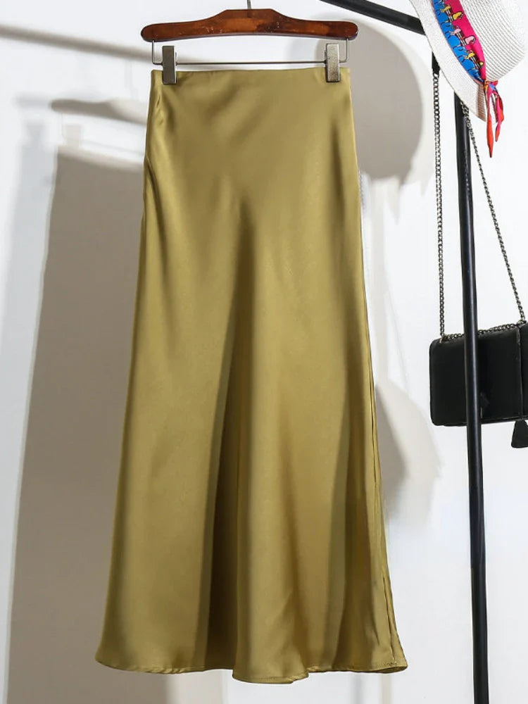 Elegancka Satynowa Spódnica Midi | Idealna Na Specjalne Okazje
