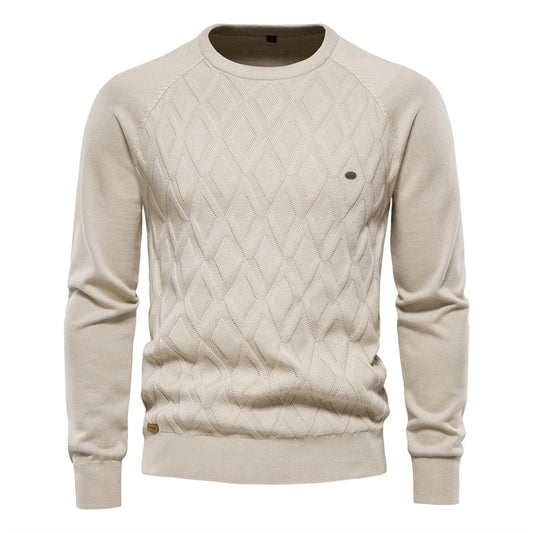 Sweter Męski Z Diamentowym Wzorem | Klasyczny Styl Na Jesień