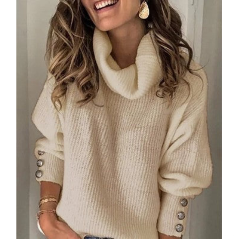 Damski Sweter Dzianinowy | Z Golfem