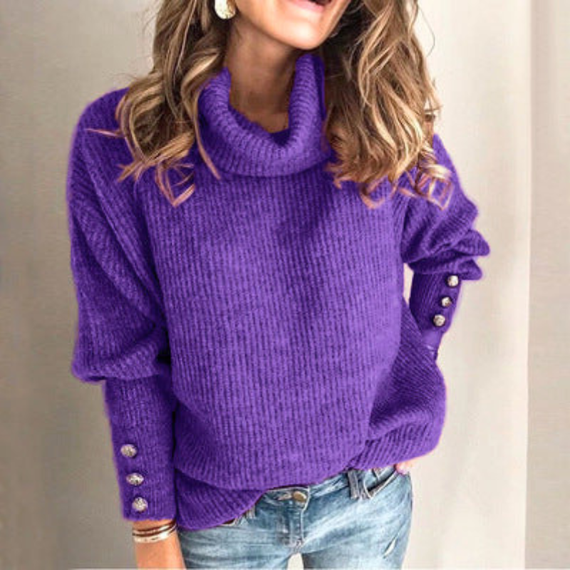 Damski Sweter Dzianinowy | Z Golfem