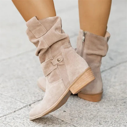 Stylowe Damskie Botki | Buty Na Niskim Obcasie