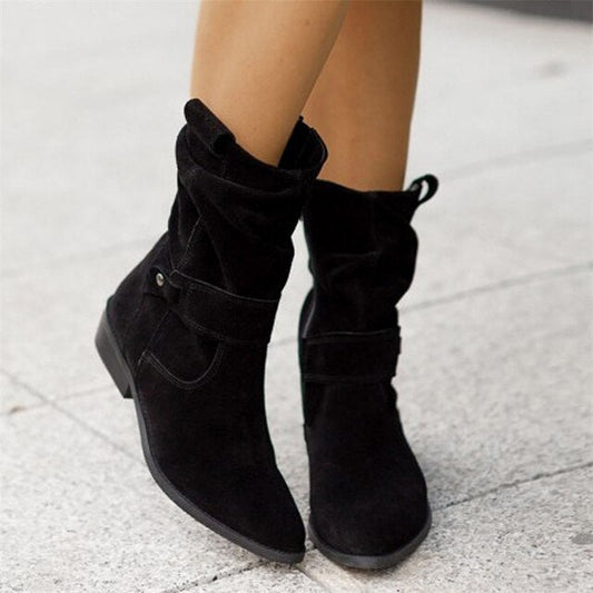 Stylowe Damskie Botki | Buty Na Niskim Obcasie