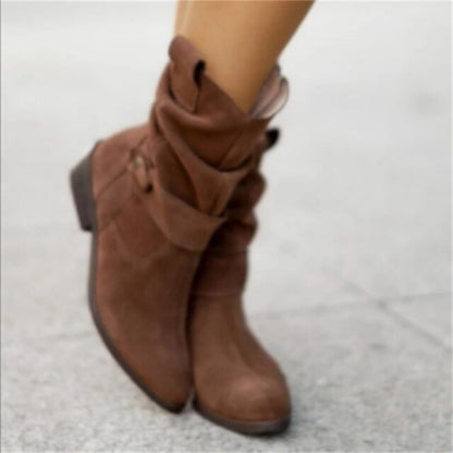 Stylowe Damskie Botki | Buty Na Niskim Obcasie
