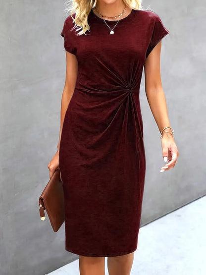 Damska Sukienka Midi Z Eleganckim Skręceniem W Talii | Styl I Klasa