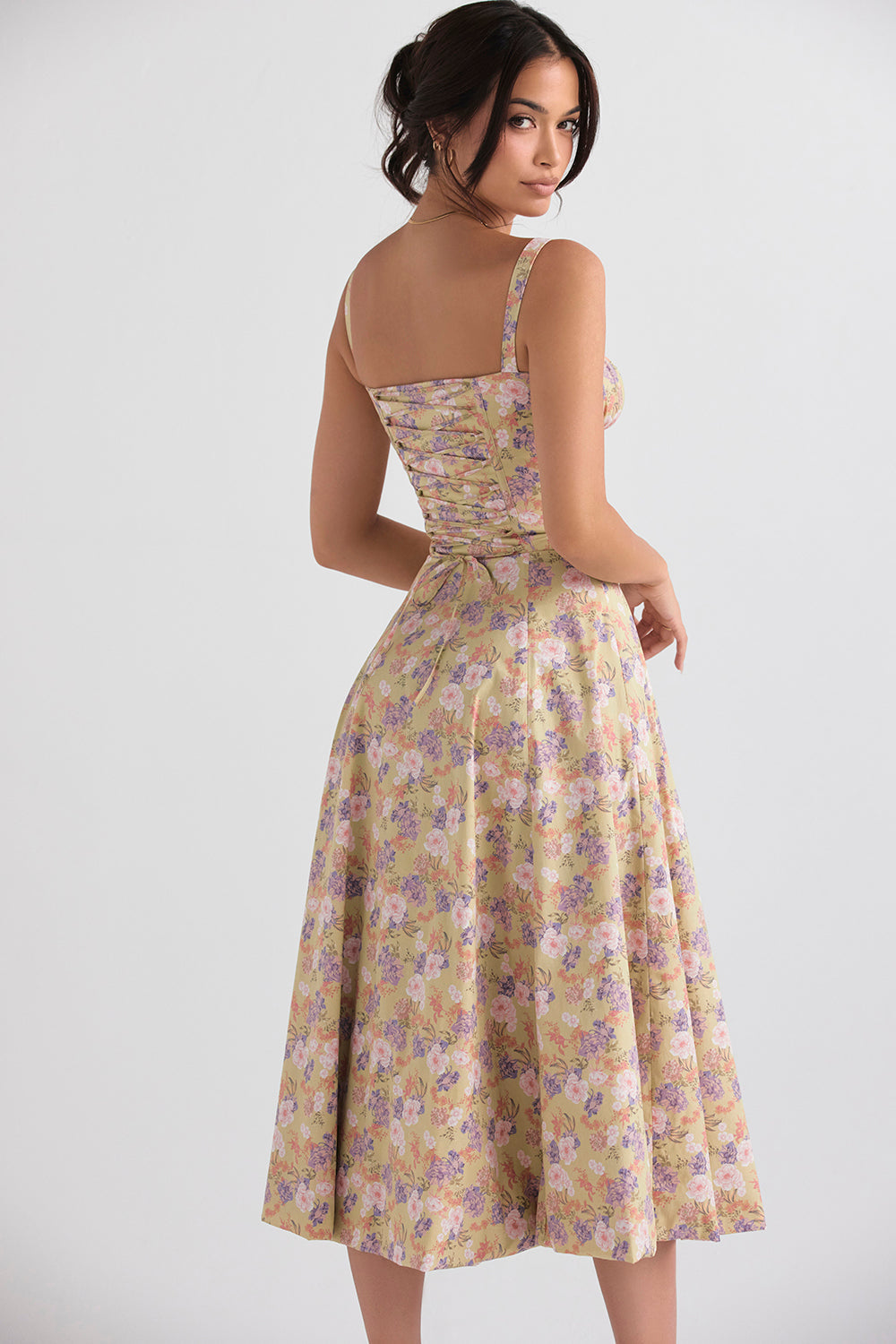 Kwiatowa Sukienka Bustier Z Modelującą Talią | Kobiecy Krój I Styl