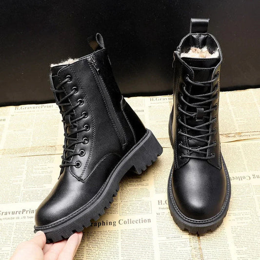 Czarne Damskie Botki Zimowe | Stylowe Buty