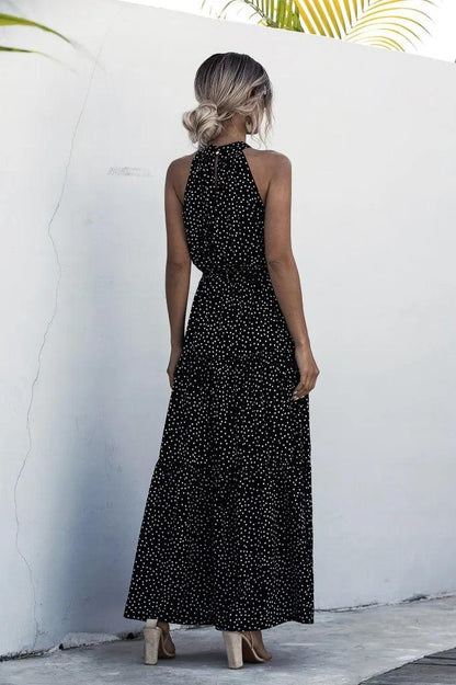 Elegancka Długa Sukienka Maxi W Groszki | Idealna Na Lato