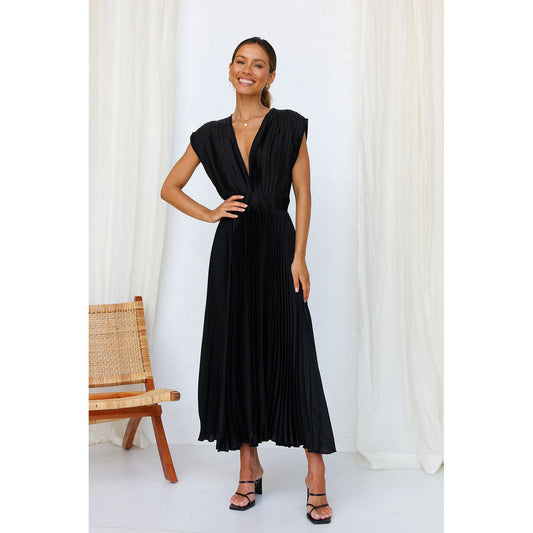 Sukienka Damska Maxi Plisowana Bez Rękawów | Elegancka I Zwiewna