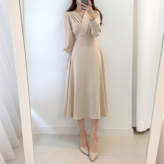 Sukienka Damska Midi Na Wesele | Elegancka Z Bufiastymi Rękawami