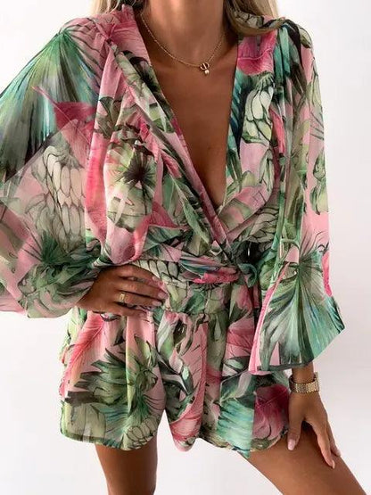 Kombinezon Damski Boho Z Koronką | Letni Plażowy Playsuit