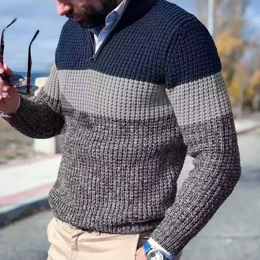 Zimowy Sweter Męski | Z Półzamkiem