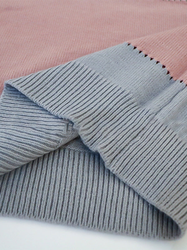Sweter Damski W Cętki | Luźny Fason Paski Styl Casualowy