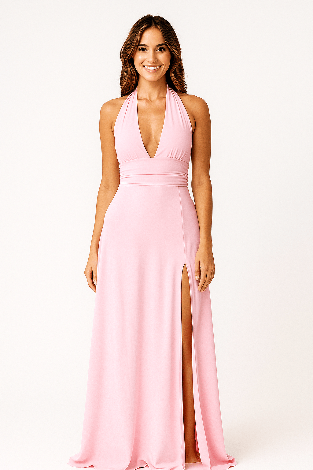 Damska Sukienka Maxi Na Wesele | Elegancka Z Dekoltem Halter