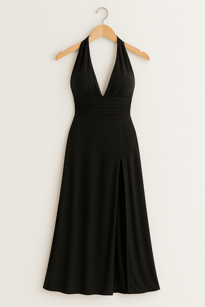 Damska Sukienka Maxi Na Wesele | Elegancka Z Dekoltem Halter