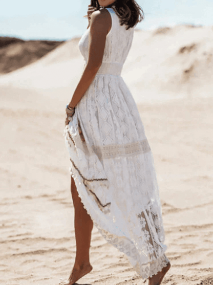 Paige | Sukienka Boho Z Koronkowym Wykończeniem