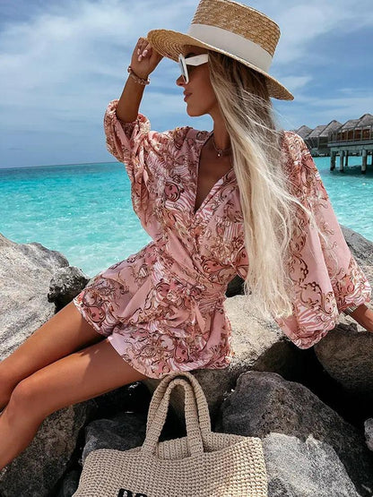 Kombinezon Damski Boho Z Koronką | Letni Plażowy Playsuit