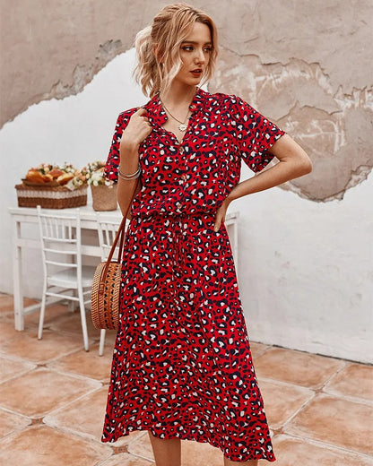 Elaine | Elegancka Sukienka Koszulowa Midi Damska Na Każdą Okazję