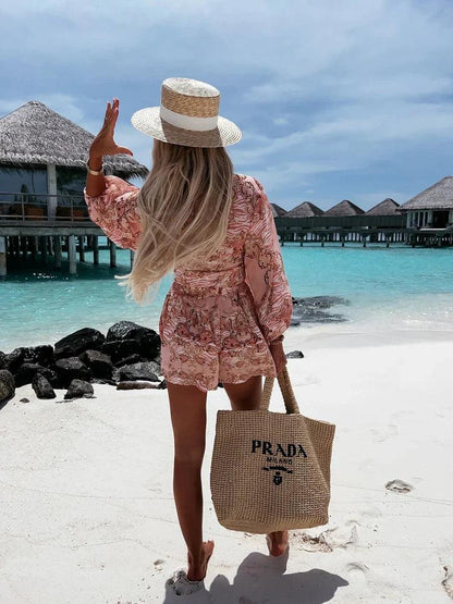 Kombinezon Damski Boho Z Koronką | Letni Plażowy Playsuit
