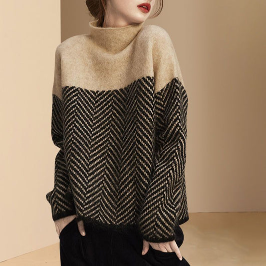 Damski Sweter W Paski | Casualowy Styl Długi Rękaw Na Co Dzień