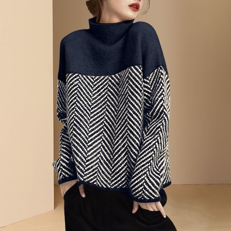 Damski Sweter W Paski | Casualowy Styl Długi Rękaw Na Co Dzień